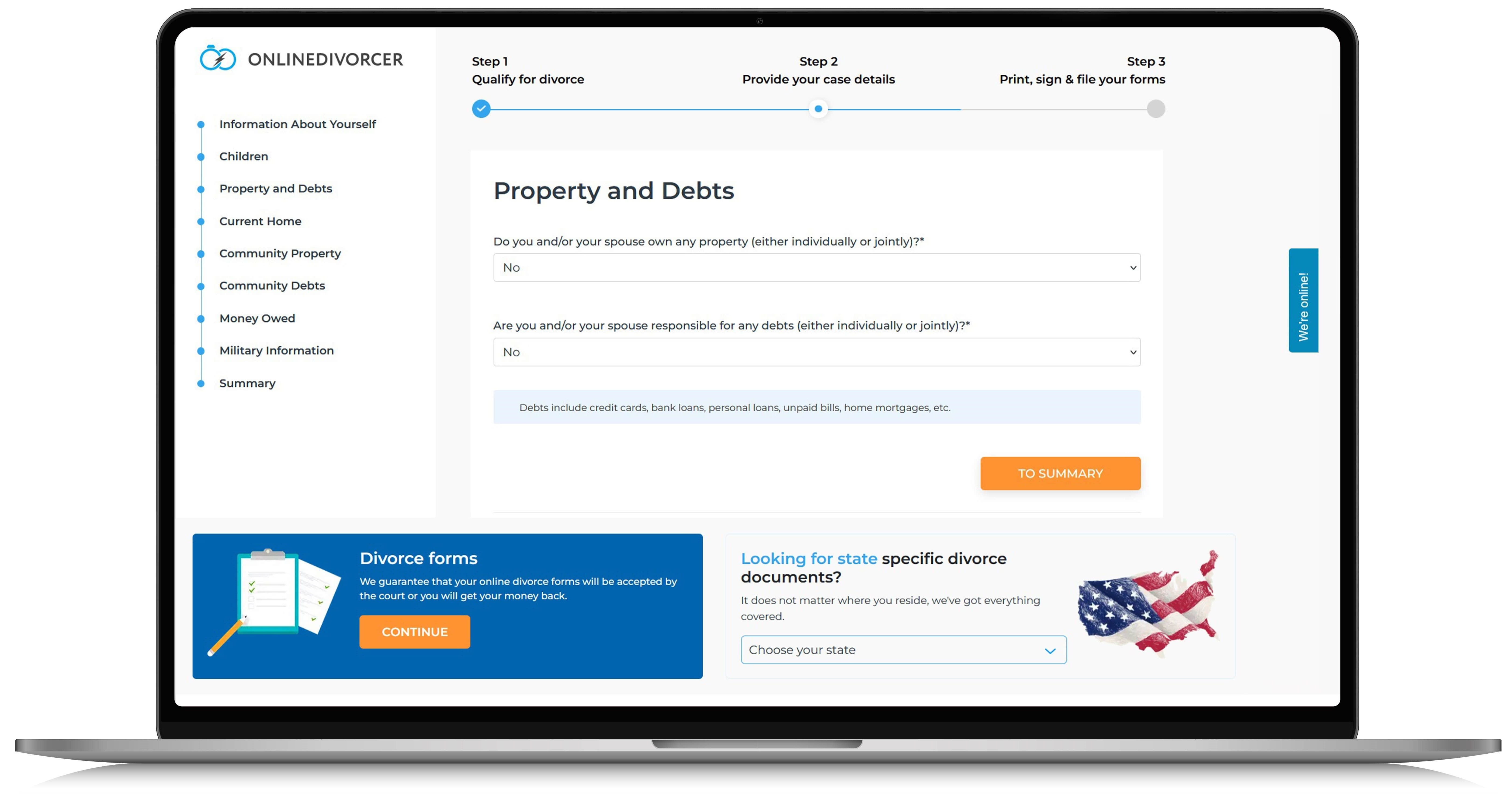 Internet divorce displayed on laptop